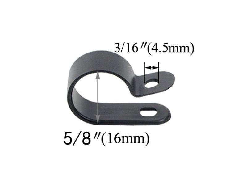 TOVOT 100 PCS 5/8" Nylon Cable Clamps Assortment R-Type Cable Clips Kit Black Plastic Wire Clamps Fasteners for Wire Mounting - Image 2